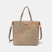 Cargar imagen en el visor de la galería, Nicole Lee USA Metallic Stitching Embroidery Inlaid Rhinestone Tote Bag
