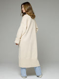 Pocketed Open Front Dropped Shoulder Cardigan