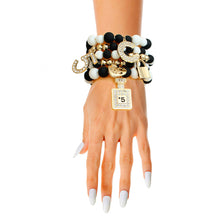 Cargar imagen en el visor de la galería, Matte Black and White Boutique Charm Bracelets
