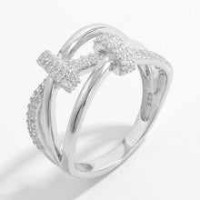 Load image into Gallery viewer, Inlaid Zircon 925 Sterling Silver Crisscross Ring
