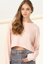 Load image into Gallery viewer, Soul Mate Drop-Shoulder Cropped Sweatshirt
