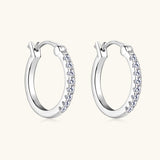 925 Sterling Silver Moissanite Huggie Earrings