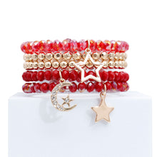 Cargar imagen en el visor de la galería, Red and Gold Glass Star Bracelets
