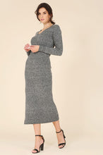 Load image into Gallery viewer, V-Neck Sweater Maxi Dress
