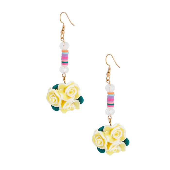 Dozen Clay Flower Bouquet Earrings