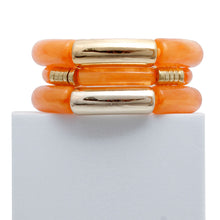 Load image into Gallery viewer, Coral Tube Stretch Bangle Set
