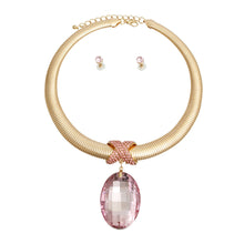 Load image into Gallery viewer, Pink Oval Omega Chain Set
