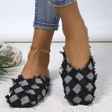 Load image into Gallery viewer, Plaid Square Toe Flat Slippers
