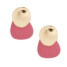 Load image into Gallery viewer, Pink and Gold Wooden Studs
