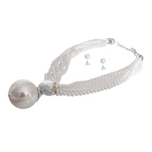 Load image into Gallery viewer, White Pearl 6 Strand Pendant Set
