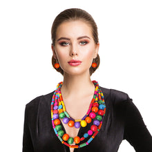 Cargar imagen en el visor de la galería, Rainbow Mixed Wooden Bead Necklace

