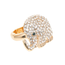 Cargar imagen en el visor de la galería, Gold Rhinestone Elephant Ring
