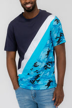 Load image into Gallery viewer, SHORT SLEEVE CAMO COLOR BLOCK TSHIRT
