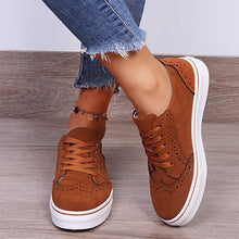 Cargar imagen en el visor de la galería, Lace-Up Suedette Flat Sneakers
