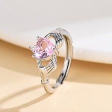 Load image into Gallery viewer, Copper Inlaid Zircon Heart Ring
