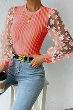 Load image into Gallery viewer, Textured Applique Long Sleeve Blouse
