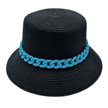 Load image into Gallery viewer, Blue Chain Black Bucket Hat

