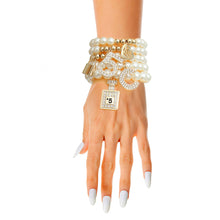 Cargar imagen en el visor de la galería, Cream Pearl No. 5 Boutique Charm Bracelets

