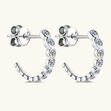 Load image into Gallery viewer, Inlaid Moissanite 925 Sterling Silver C-Hoop Earrings
