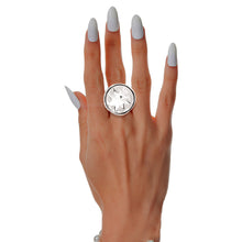 Cargar imagen en el visor de la galería, Silver Clear Round Cut Crystal Ring
