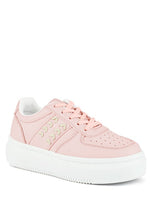 Load image into Gallery viewer, Monigue Faux Leather Cross Stitch Detail Sneakers
