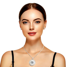 Load image into Gallery viewer, Silver and White Infinity Pendant Necklace
