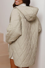 Cargar imagen en el visor de la galería, Snap Down Long Sleeve Quilted Winter Coat
