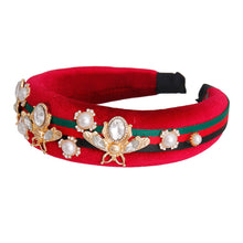 Load image into Gallery viewer, Velvet Vision: Red Bee Headband
