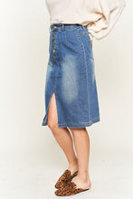 Load image into Gallery viewer, Denim button down front midi skirt JBJ1077
