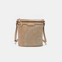 Cargar imagen en el visor de la galería, Nicole Lee USA Metallic Stitching Embroidery Inlaid Rhinestone Crossbody Bag
