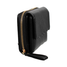 Cargar imagen en el visor de la galería, Accordian Wallet Black Snap Cardholder for Women
