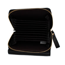 Cargar imagen en el visor de la galería, Accordian Wallet Black Snap Cardholder for Women
