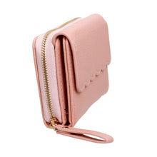 Cargar imagen en el visor de la galería, Accordian Wallet Pink Snap Cardholder for Women
