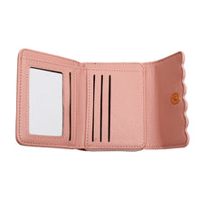 Cargar imagen en el visor de la galería, Accordian Wallet Pink Snap Cardholder for Women
