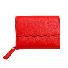 Cargar imagen en el visor de la galería, Accordian Wallet Red Snap Cardholder for Women
