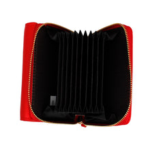 Cargar imagen en el visor de la galería, Accordian Wallet Red Snap Cardholder for Women
