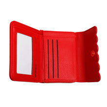 Cargar imagen en el visor de la galería, Accordian Wallet Red Snap Cardholder for Women
