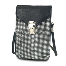 Cargar imagen en el visor de la galería, Black Rhinestone Cellphone Wallet
