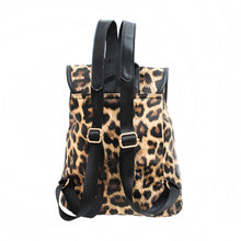 Cargar imagen en el visor de la galería, Backpack Leopard and Black Flap Bag Set for Women
