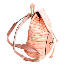Cargar imagen en el visor de la galería, Backpack Pink Croc Flap Bag Set for Women
