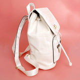 Backpack White Croc Flap Bag Set for Women