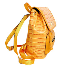 Cargar imagen en el visor de la galería, Backpack Yellow Croc Flap Bag Set for Women
