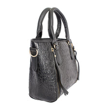 Cargar imagen en el visor de la galería, Black Croc Tote Pouch Set
