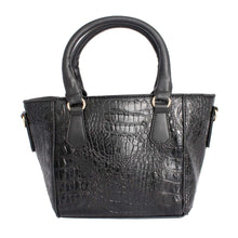 Cargar imagen en el visor de la galería, Black Croc Tote Pouch Set
