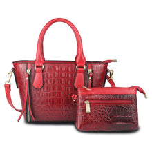 Cargar imagen en el visor de la galería, Red Croc Tote Pouch Set
