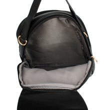 Cargar imagen en el visor de la galería, Backpack Black Rounded Small Handbag for Women
