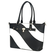 Cargar imagen en el visor de la galería, Tote Black and White Stripe Handbag for Women
