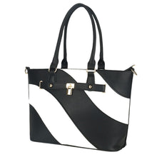Cargar imagen en el visor de la galería, Tote Black and White Stripe Handbag for Women
