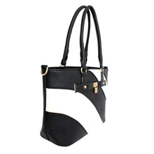 Cargar imagen en el visor de la galería, Tote Black and White Stripe Handbag for Women
