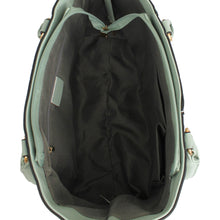 Cargar imagen en el visor de la galería, Tote Light Green and White Stripe Handbag Women
